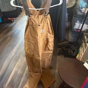 Carhartt Tan Canvas Fabric with Double Patch knees & Logo Patch